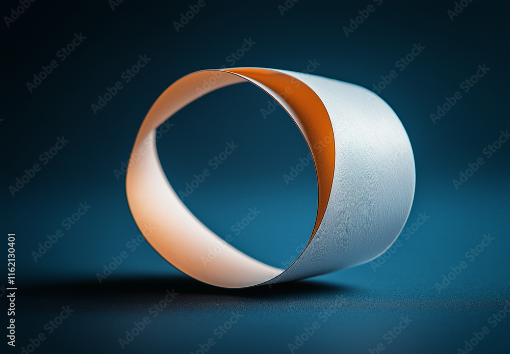 Poster elegant blue gradient background transitioning from light to deep tones, featuring a curved, dark ab