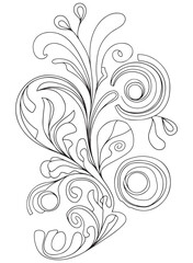 Doodle flowers background for coloring. Coloring page, art therapy for children and adults. Art line vector illustration.