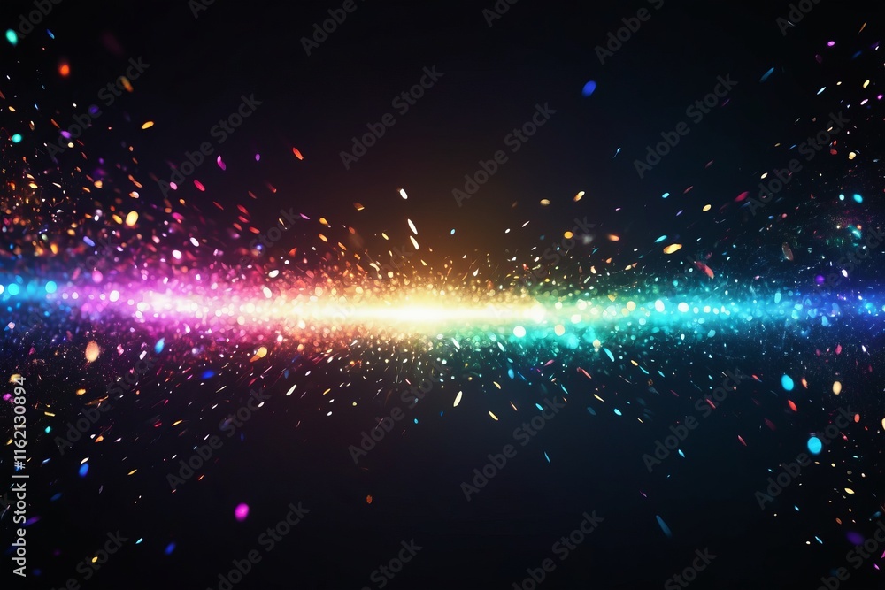 Poster colorful abstract lights with a bokeh effect creating a glowing and festive atmosphere