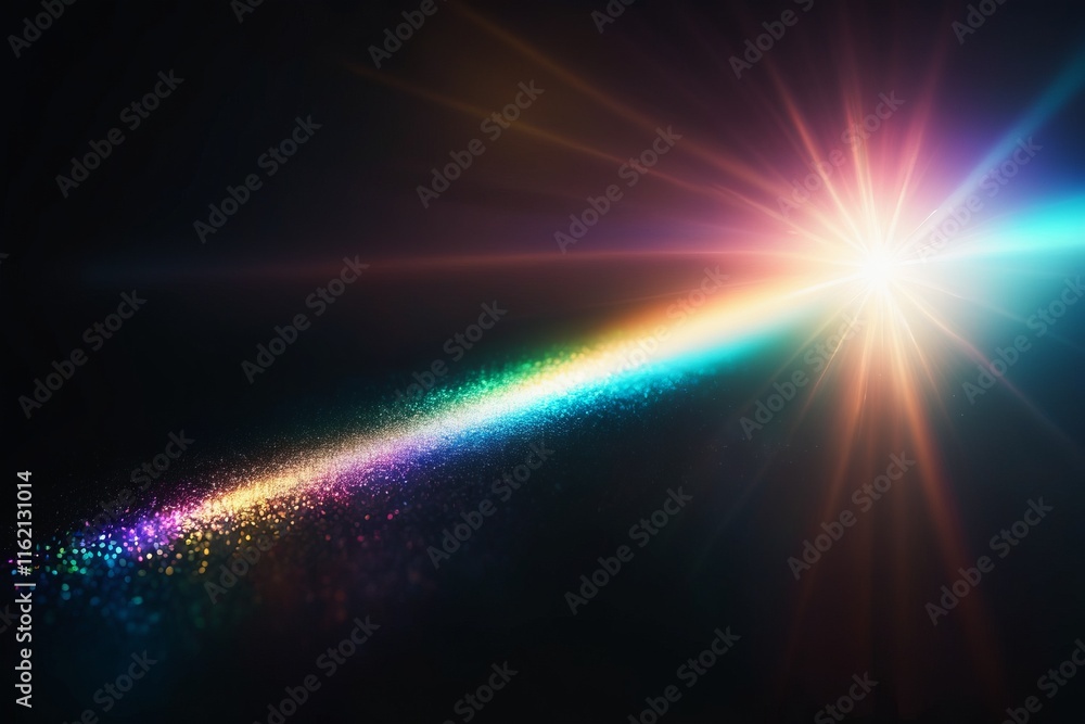 Poster colorful abstract lights with a bokeh effect creating a glowing and festive atmosphere