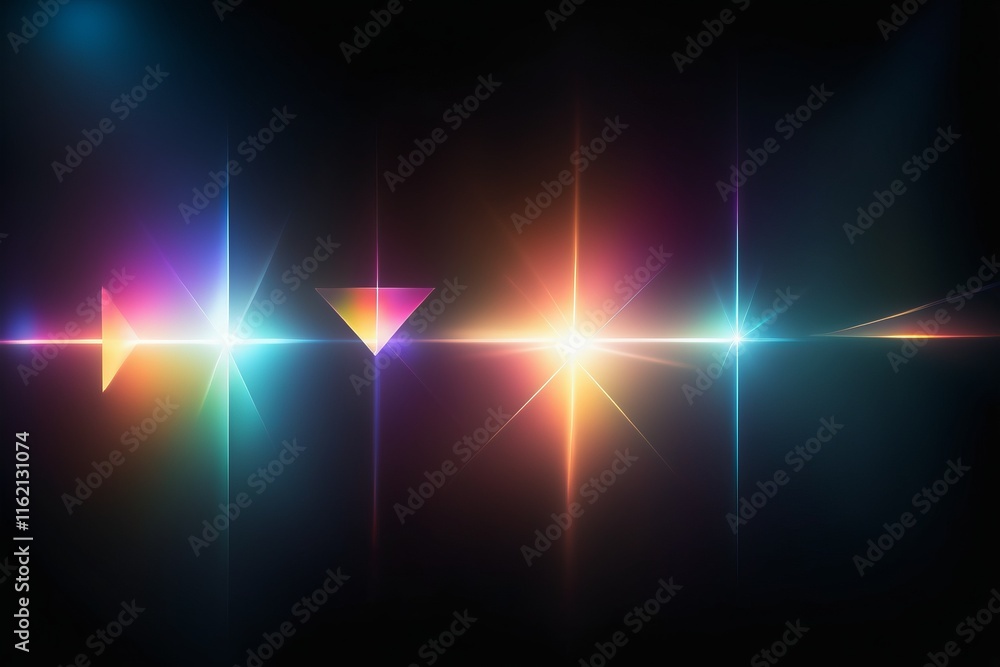 Poster abstract light background with glowing blue lights and beams creating a digital space energy wave ef
