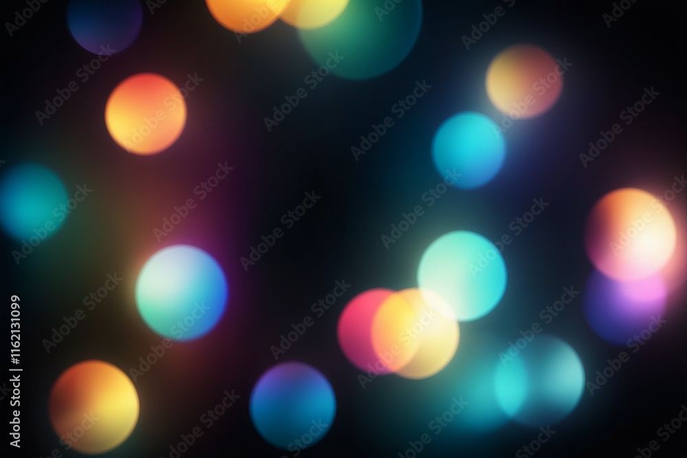 Poster colorful abstract lights with a bokeh effect creating a glowing and festive atmosphere