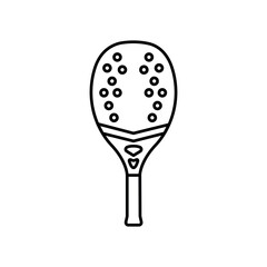 Beach tennis racket line black icon. Sign for web page, mobile app,