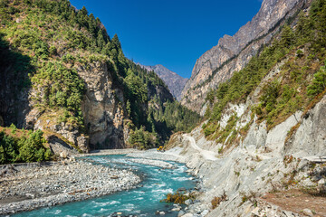 Clear Turquoise Marsyangdi River