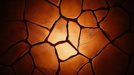 Illuminated Cracked Earth Texture Background