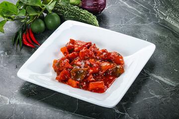 Chinese cuisine - chicken in sweet and sour sauce