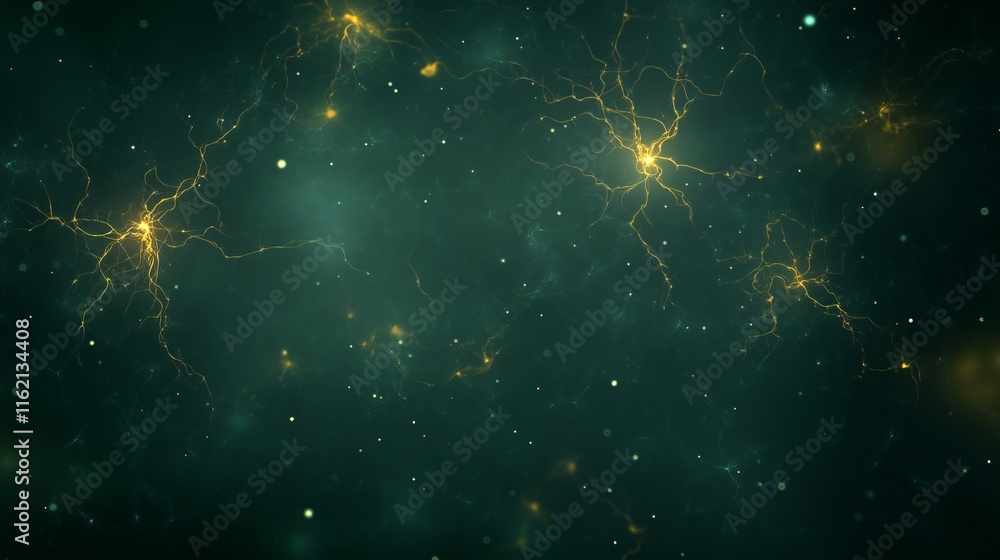 Poster illuminating neural network abstract brain cells