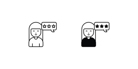 Customer Feedback set icon with white background vector stock illustration