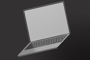 Floating laptop mockup with a sleek and clean design, ideal for showcasing UI, tech products, or...