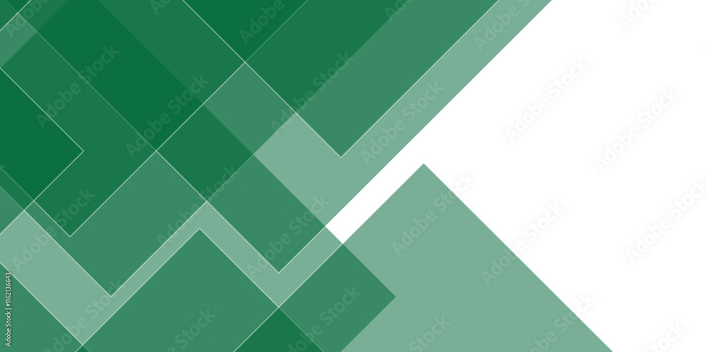 Poster Abstract green gradient triangle background. Modern Style Triangle Shaped Translucent Overlapping Planes Geometric Shapes Pattern Colorful abstract geometric background for business Design Template.	