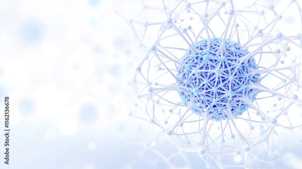 Poster intricate neural network, microscopic view of brain cells