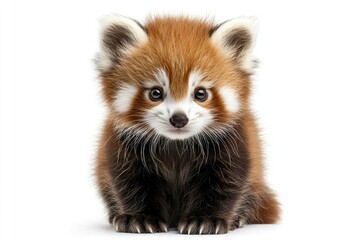 Obraz premium Young Red panda and Shining cat 7 months old portrait.