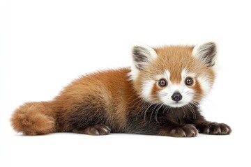 Obraz premium Young Red panda and Shining cat 7 months old portrait.