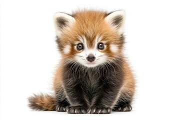 Obraz premium Young Red panda and Shining cat 7 months old portrait.