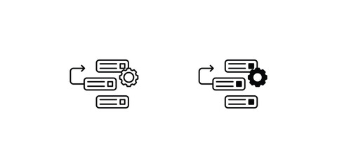 Backlog Management set icon with white background vector stock illustration