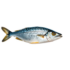 Raw fresh Mackerel fish isolated on transparent background