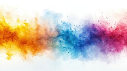 Fototapeta premium Colorful abstract smoke or paint swirl on a white background.