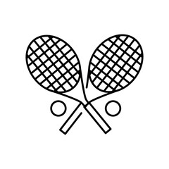 Big tennis racket line color icon. Sign for web page, mobile app,