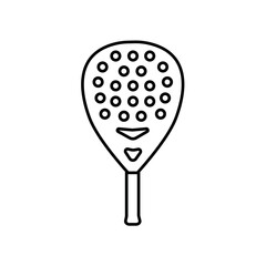 Paddle tennis racket line black icon. Sign for web page, mobile app,