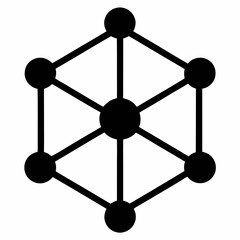 Network Node Silhouette Vector Art