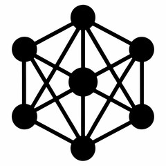 Network Node Silhouette Vector Art