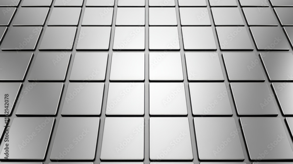 Poster metallic grid abstract silver square pattern design