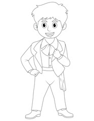 Mexico City, Mexico, the child wears a traditional Mexican outfit, such as a simple version of a charro suit or traditional Mexican dress. Mexican boy coloring page . Mexican dress coloring page. 