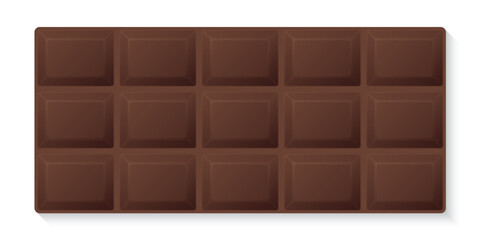 Chocolate bar rectangle shape isolated graphic illustration.