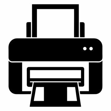 black printer icon, simple design clip art preview