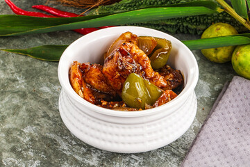 Indian cuisine - paneer with chilli