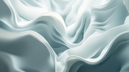 Fototapeta premium Abstract waves of green and white hues flowing smoothly in a gradient with soft light