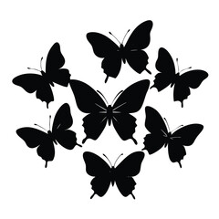 Fototapeta premium Silhouette butterfly bundle design illustration