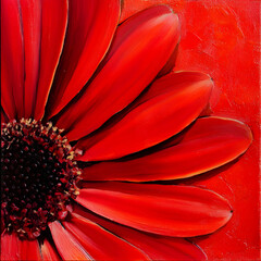 Close-Up of Bright Red Flower in Fine Art Perspective