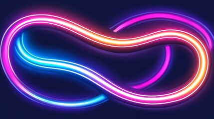 Neon Infinity Loop Abstract Glowing Lines Art