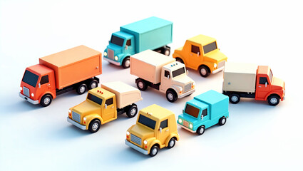 ビジネス物流を強調したユニークな配送トラックを使ったデザイン表現.生成AI