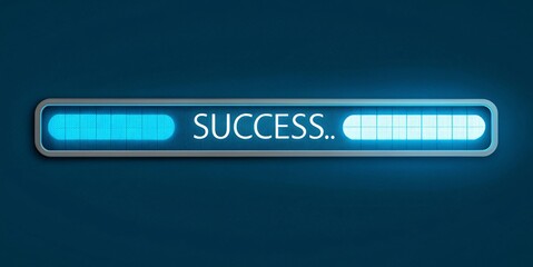 Futuristic Success Meter with Glowing Progress Bar V4