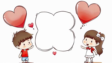 Obraz premium Cartoon couple silhouette for Valentine's Day design, love and romance concept