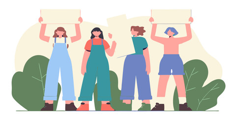 Ai generate empowering protest for equality urban environment digital illustration activism perspective