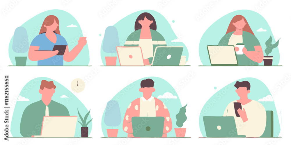 Aufkleber ai generate innovative digital workspace concepts remote collaboration graphic design modern office 