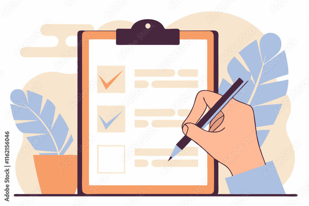 Poster ai generated checklist for streamlining business tasks office infographic modern top-down view effic