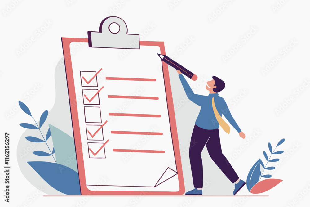 Aufkleber ai generates actionable checklist for business growth office workspace infographic minimalist design