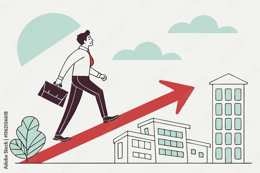 Poster ai generates success business growth journey in urban environment visual guide for aspiring entrepre