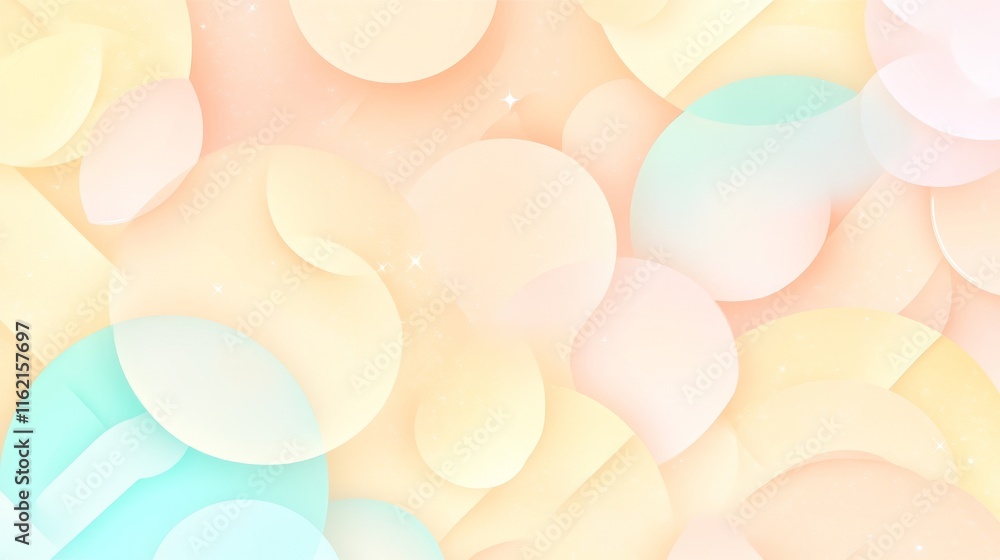 Poster pastel abstract background with overlapping circles