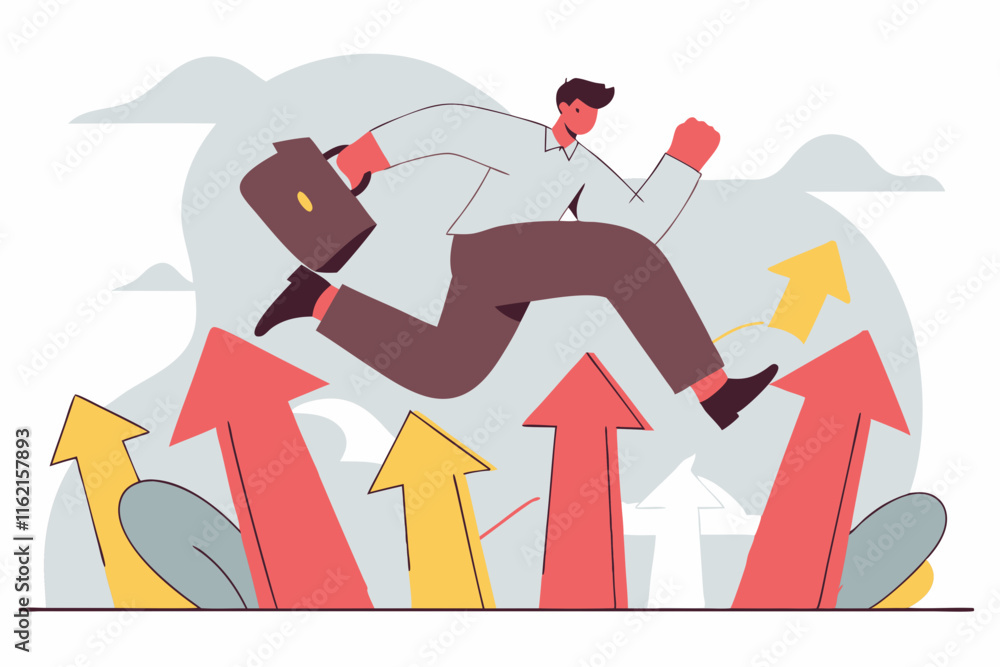 Poster ai-generated business growth strategy embracing challenges in a dynamic environment