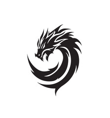 drawing_of_dragons_one_color_logo_black_and_white symbol