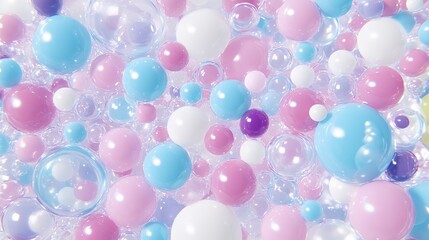 Pastel Bubble Symphony A Dreamy 3D Render