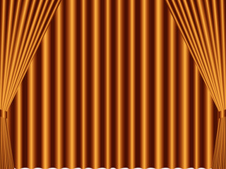 カーテン二重、9橙