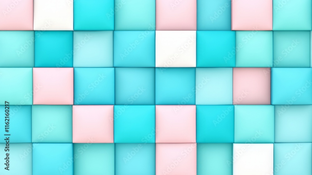 Aufkleber pastel cube grid abstract geometric pattern design
