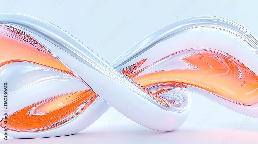 Poster fluid geometric patterns, vibrant colors intertwining, dynamic movement creating depth, immersive vi