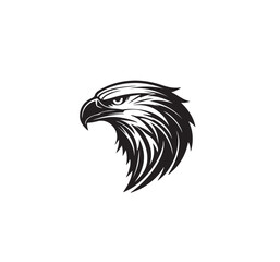 drawing_of_eagle_head_one_color_logo_black_and_white